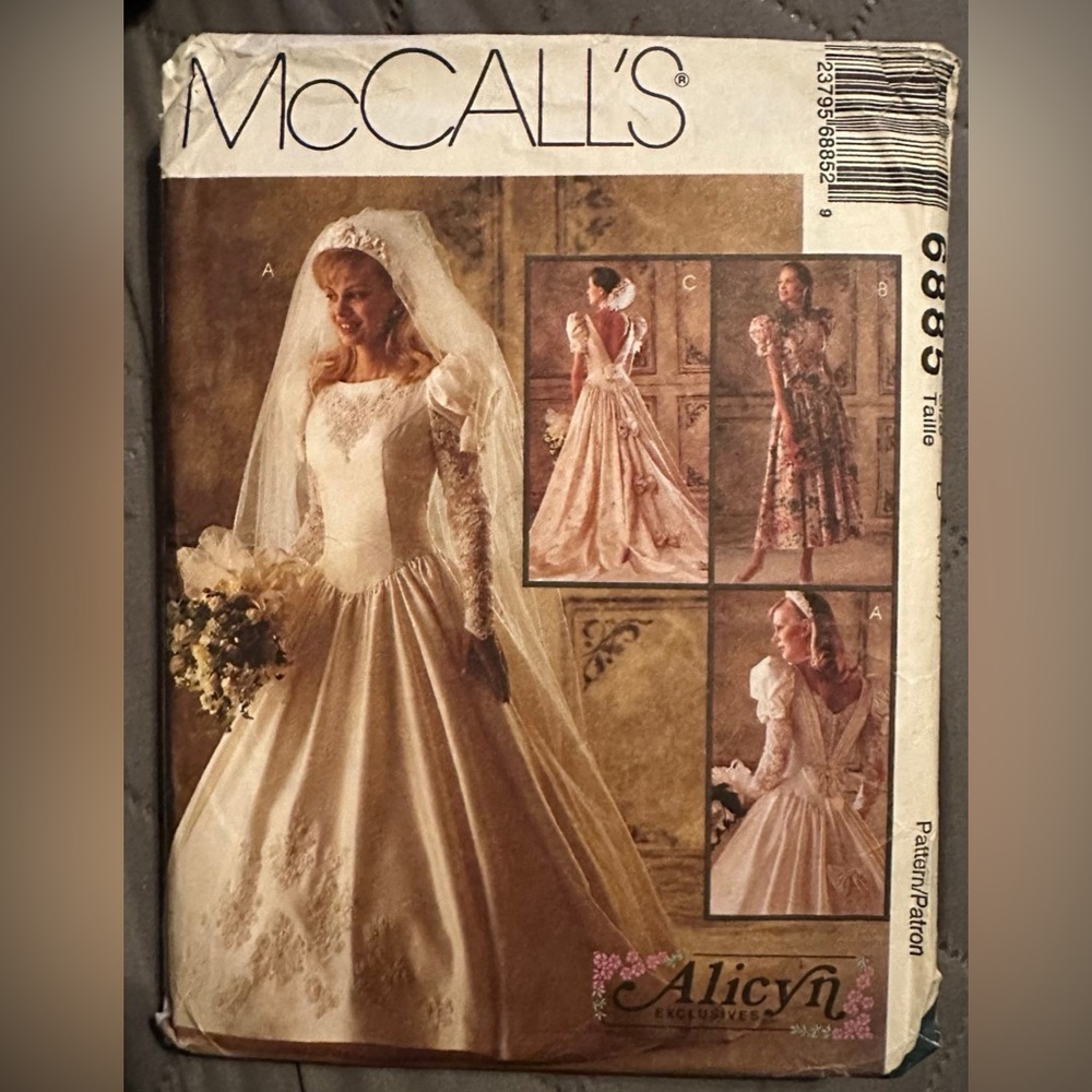 Sewing Pattern McCall’s #6885 1994 Womans Wedding & Bridesmaid Dress - Uncut